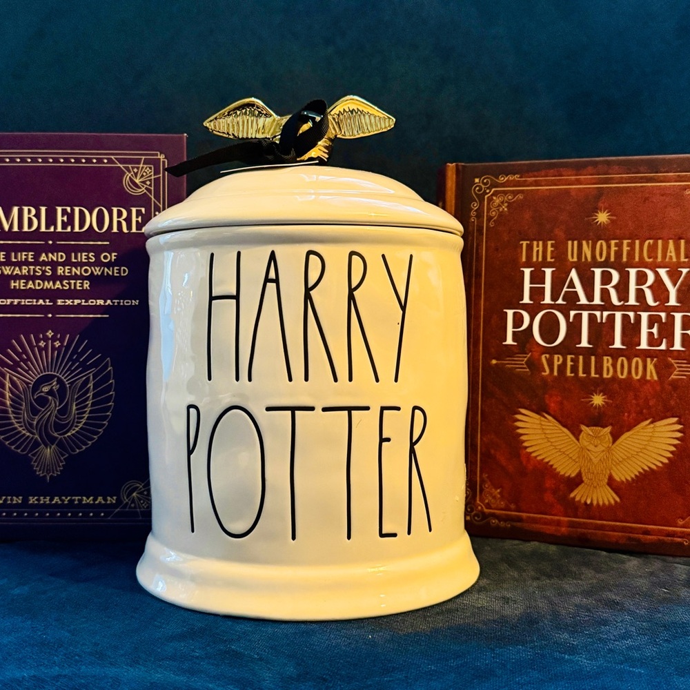 Rae Dunn White Harry Potter Canister with Two Books!